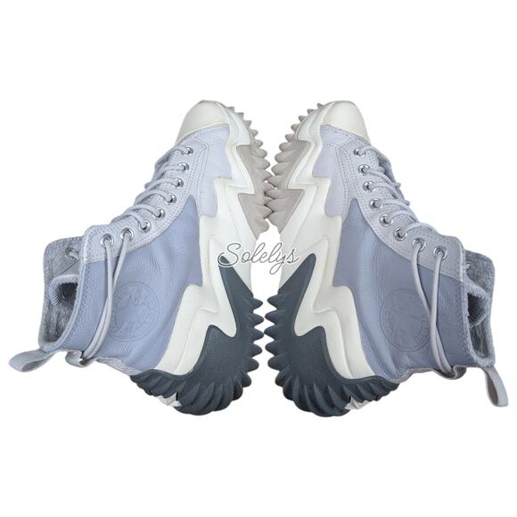 Converse Run Star Motion Gravel Stone Leather Platform Cozy Faux Fur Sneaker 9 - Picture 10 of 10